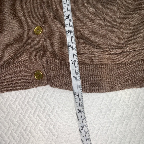 LADY Hathaway V-Neck Brown Grandpa Cardigan Sweater Wool Blend XL - Picture 9 of 10
